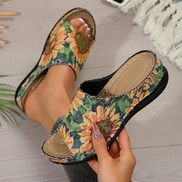 Women Shoes Sandals Summer Party Walking Shoes Slip On Sandals Ladies Wedge Shoes Woman Casual Female Footwear Slippers Woman