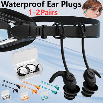 1-2Pair Swim Ear Plugs Silicone Waterproof Anti-noise Pool Accessories Swimming Earplugs Water Sports Swim Swimming Ear Plugs