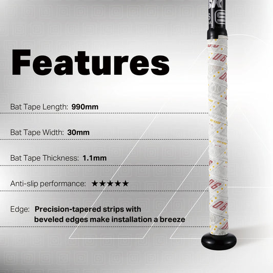 1/3/5/10pcs AMASPORT 1.1mm Baseball Softball Bat Grip Tape Double-Stamp Engraved Square Texture  Sweat-Wicking Bats Grip