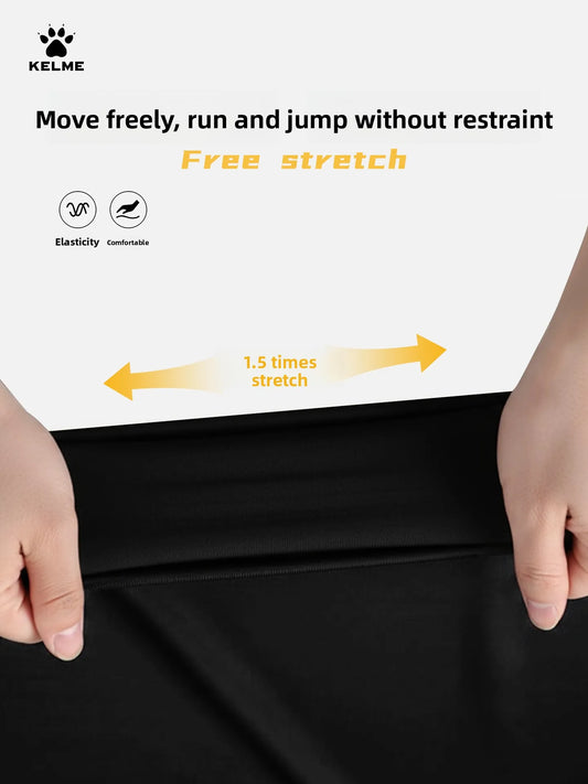 Kelme Kids' Fleece-lined Sports Pants Football Training Pants Casual Fitness Running Pants Warm Windproof Stretch Long Pants