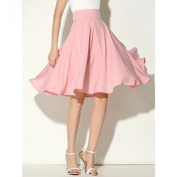 High-waisted Vintage Casual Mid-length Skirt Bohemian Style Ice-skating Dress For Women