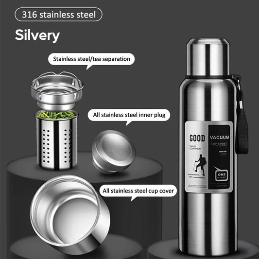 2000ML Large Capacity Cold Thermal Thermos Tumbler Stainless Steel Insulated Water Bottle Insulation Flask Pot Travel Mug