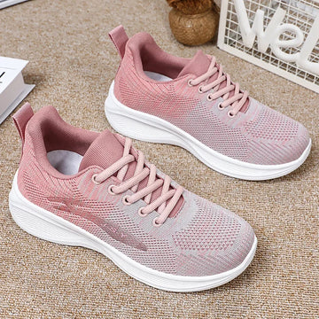 Spring and Autumn Sports Women's Shoes 2024 New Gradient Casual Sports Shoes Mesh Breathable Soft Sole Women's Shoes