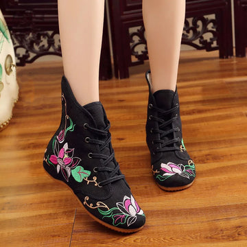 Fashion Ethnic Style Women Shoes Embroidery Hanfu Shoes for Woman Casual Streetwear Sneaker Winter Warm Vintage Ladies Shoes