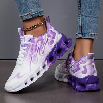 Unisex Sneakers Breathable Flame Printed Summer Casual Shoes Hot Sales Ultra Light Anti Slip Wear Resistant Men Women Run Shoes