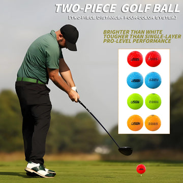 1 Pcs Golf Two Layers Game Ball Ultra Distance Line Assist 4 Colors Durable Golf Practice BallsGolf Sports Supplies Drop Ship
