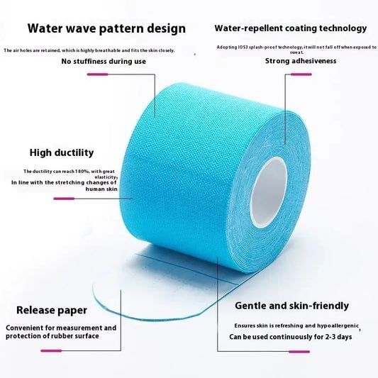 5m 1/3/5/10pc Sport Cotton Elastic Self Adhesive Bandage Permeability Waterproof Kinesiology Straps Medical Strain Protection