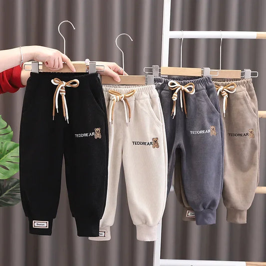 Hot Sale Fleece Children Pants Winter Casual Sports Long Trousers Boys Kids Clothes
