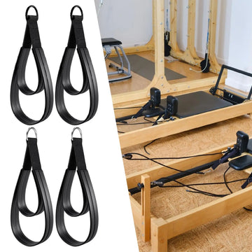 2x D Rings Strap Handle Home Exercise Accessories Pilates Double Loop Straps for Reformer for Arms Beginner Yoga Women Men Gym