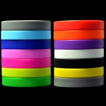5-pack Luminous Silicone Bracelet Sports Bracelet Without Words Basketball Wristband Random Colors