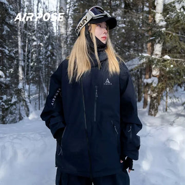 AIR POSE-Thickened Ski Jacket for Men and Women, Thermal Insulation, Waterproof and Windproof, Ski Equipment, Sport Fashion