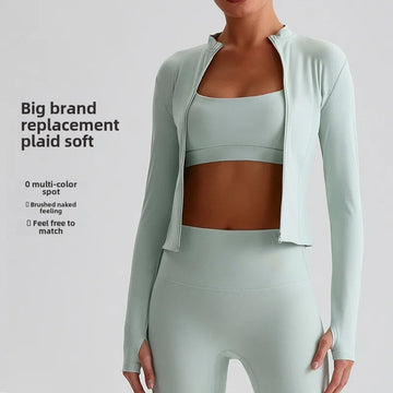 2025 Outdoor Running Sports Yoga Slimming Workout Long Sleeve Nude Feel Yoga Clothes For Women  Outdoor Casual Running Fitness
