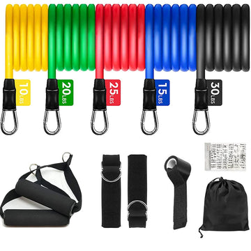 11PCS Elastic Rubber Resistance  Expander Bands for Bodybuilding, Home Gym Equipment, Weight Training, Fitness