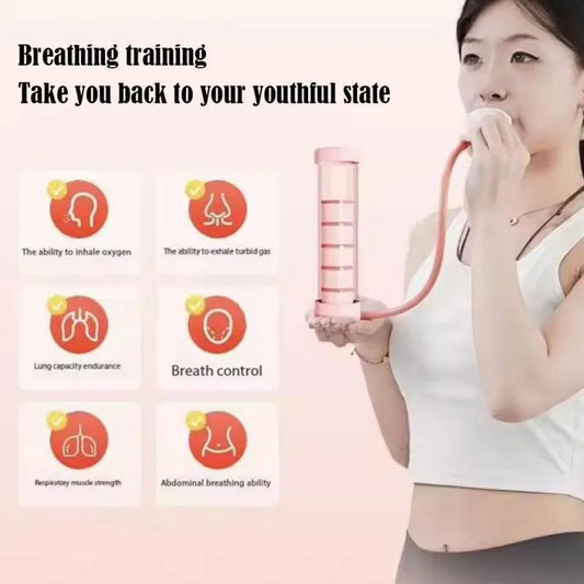 1 Set Breathing Exercise Device Abdominal Muscle Trainer Deep Breathing Dumbbell Men Women Adults Lung Capacity Training Device