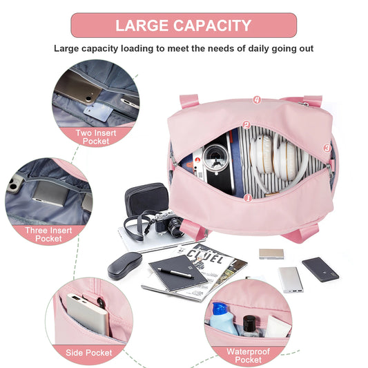 20L Travel Bag for Ryanair 40x20x25 Hand Luggage Folding Travel Bag with Wet Pocket Water Resistant, Sport Gym Bag for Women Men