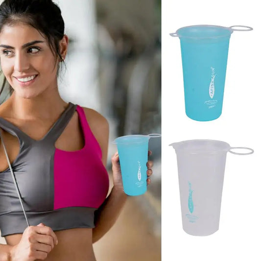 200ML outdoor camping water cup outdoor sports marathon running folding portable soft water bottle sports soft water cup folding