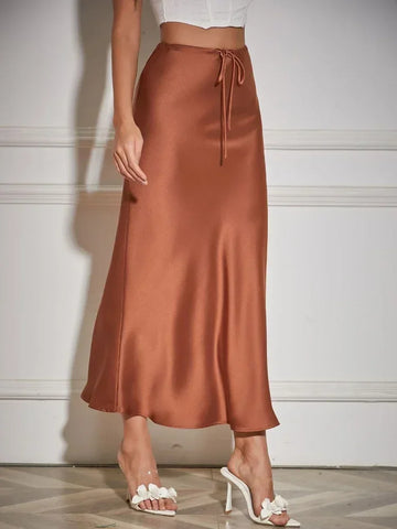 Elegant High Waisted Slim Skirts Casual Grey Simple Women's Skirt Fashion New Straight Ankle-Length Skirt Female Clothing