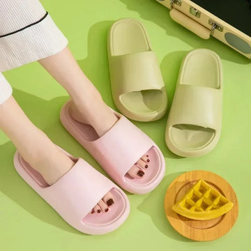 Unisex Couple Memory Foam Slippers Indoor Home Shoes Solid Color Soft Slides Non-Slip House Sandals for Women Men 2025 Summer