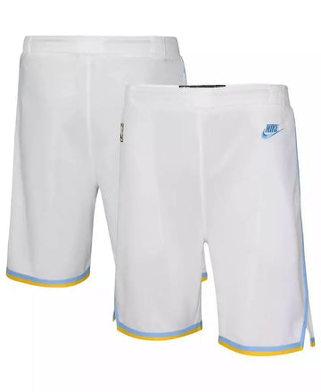 Nike | Big Boys and Girls White Los Angeles Lakers Hardwood Classics Swingman Shorts