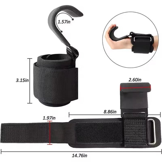 A Pair of Wrist Protection Anti Slip Weightlifting Hooks Gym Fitness Hooks Pull Up Grip Strength Wrist Protection Hooks