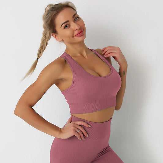 Solid Color seamless gym Yoga Set Legging +sport bra+short+long sleeves Tracksuit  Women Gym Suit Comprehensive Training Jogging
