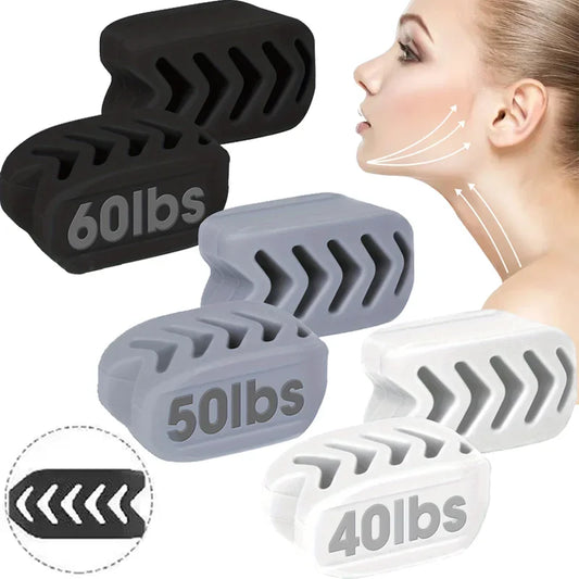2PCS Silicone Jaw Exerciser Ball Men Wonem Jawline Facial Exerciser Face Muscle Trainer Jaw Toner Chin Workout Fitness Equipment
