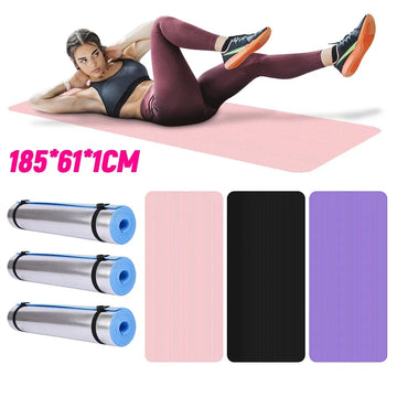 Yoga Mat Non Slip Exercise Thick Solid Color Fitness Yoga Workout Multi-Function for Home Gym