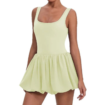2025 New Fitness Draped Dress Two-piece Base Pocket Dress Anti-wardrobe Malfunction Base Sports Tennis Skirt