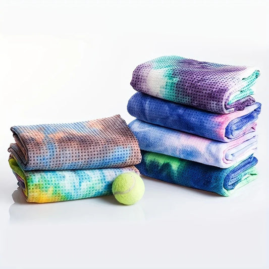 1pc Yoga towel, hot yoga mat towel with grip point sweat absorbent anti slip suitable for hot yoga-63*183cm(25*72in)
