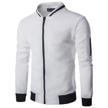 2024 new autumn winter fashion sports grid striped zipper jacket men's Korean blazer men's casual sports trend design men's coat