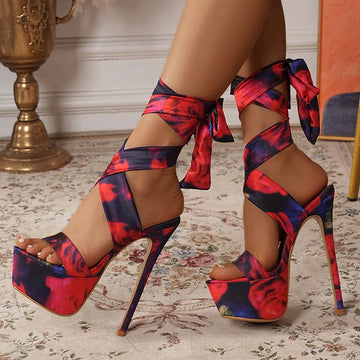 Liyke Model Catwalk 16CM Super High Heels Platform Sandals For Women Sexy Open Toe Banquet Party Stripper Pole Dance Shoes Red