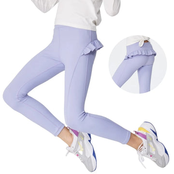 New Girls Yoga Pants Kids High Elastic Shark Purple Pants Quick-Dry Sportswear Spring Outfit Work Out Leggings Fitness Clothes