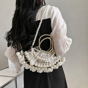 Sophisticated Modern Scalloped Medium Women s Four Season Shoulder Bag Small Purse Cross Body Bag