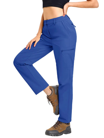Women's Lightweight Hiking Pants Cargo Pants Water Resistant Quick Dry Outdoor Trekking Mountain Trouser Zipper Pockets