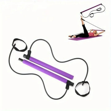Pilates Bar Set with Resistance Bands, Multifunctional Home Gym Equipment for Small Spaces, Stretching Fusion Adjustment Bar