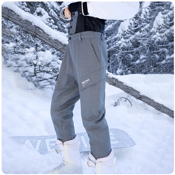 RAWRWAR Tapered Ski Pants Unisex Windproof Waterproof Snowboard Trousers Thermal Insulated Slim Winter Sport Pants for Men Women