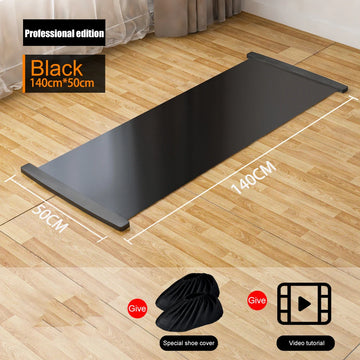 140/180/200cm Multifunctional Yoga Sliding Mat for Ice Hockey Roller Skating Leg Exercise Indoor Sliding Fitness Training Board