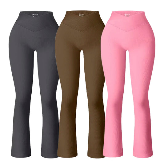 Women's Yoga Pants Micro Flared Pants Waist Cinching Hip Lifting Show High Legging Elasticity Breathable Casual Sports Gym Wear