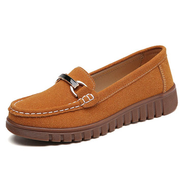 New women's flat shoes High quality designer spring and autumn casual walking non-slip shoes leather lightweight single shoes