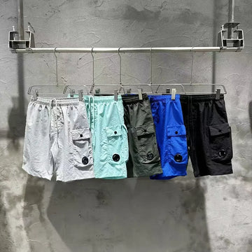 New CP Summer Youth Casual Sports Loose Beach Pants Nylon Shorts Quick drying 5-point Pants Trendy Brand Men's Fashion
