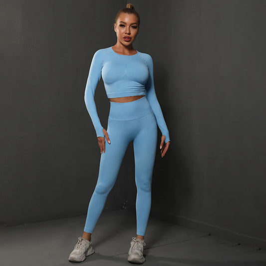 Yoga Sport Outfit For Woman 2025 Fitness Women's Two Pieces Pant Sets Suits Tracksuit Sportswear Woman Gym Yoga Clothes