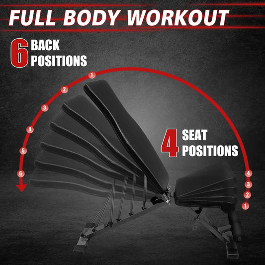Adjustable Weight Bench Strength Training Bench Workout Benches for Home Gym Dumbbell Exercise Folding Strength Training Sit up