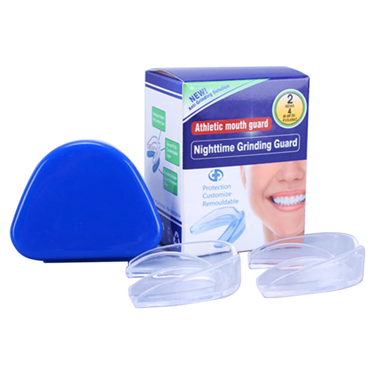 4Pcs Mouth Guard with Storage Case Anti-Grinding Teeth Protection Transparent Sports Mouth Guard for Teeth Clenching at Night