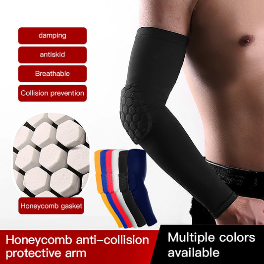2pc Sports Elbow Protection Honeycomb Anti-collision Pressure Protection Arm Sleeve Basketball Cycling Fitness Protective Gear