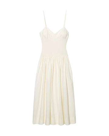 Women's Top Dress Summer 2025 New White Patchwork Poplin Slip Dress Big A White Sexy Slim Personality Fashion