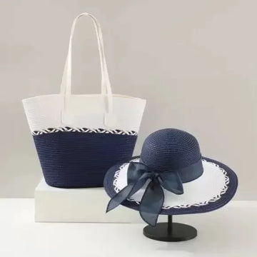 Beachy Straw Woven Tote Bag with Sash Single Shoulder Commuter Fashionable Summer Large Capacity Handbag for Women
