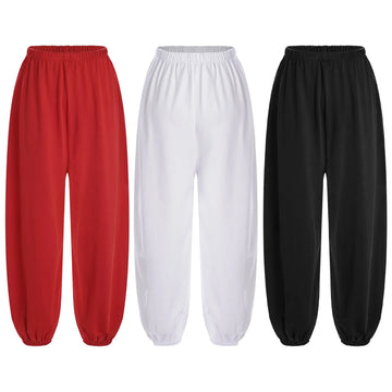 Unisex Kids Kung Fu Pants Loose Pants for Boys Girls Fashion Daily Wear Child Fighting Trousers for Taichi Martial Art Practice