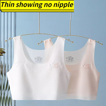 2023 Bra For Teenager Girls New Student Girl Development Period Bra No Steel Ring Girl Sports Tube Top Solid Color Training Bra