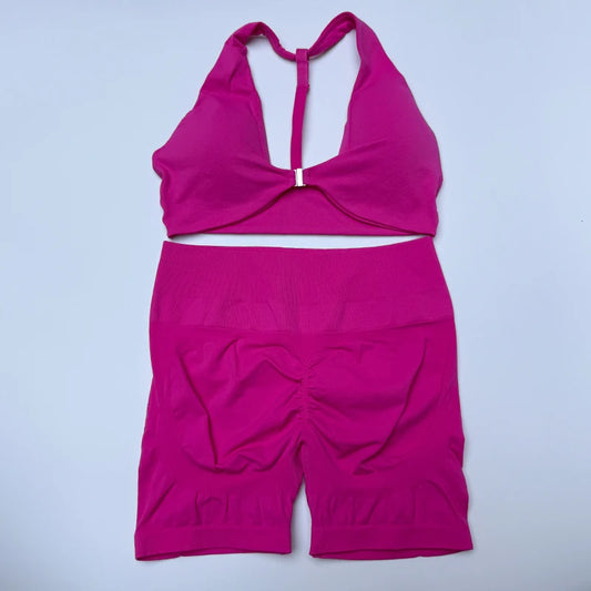 Yoga Set Gym Shorts Women Sport  Sets Bra Workout Tops for Women Yoga Clothes Fitness Running Leggings Gym Seamless Yoga Sets