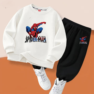 2026 Autumn New Children's Hoodies Sets Anime Spiderman Boys Pullover and Long Pants Two Piece Set Kids Casual Thin Tracksuit